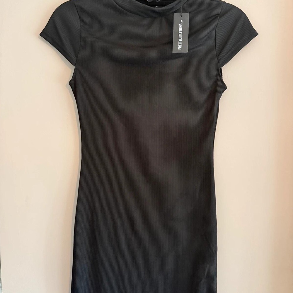 PrettyLittleThing Elegant Black Cap Sleeve Mini Dress